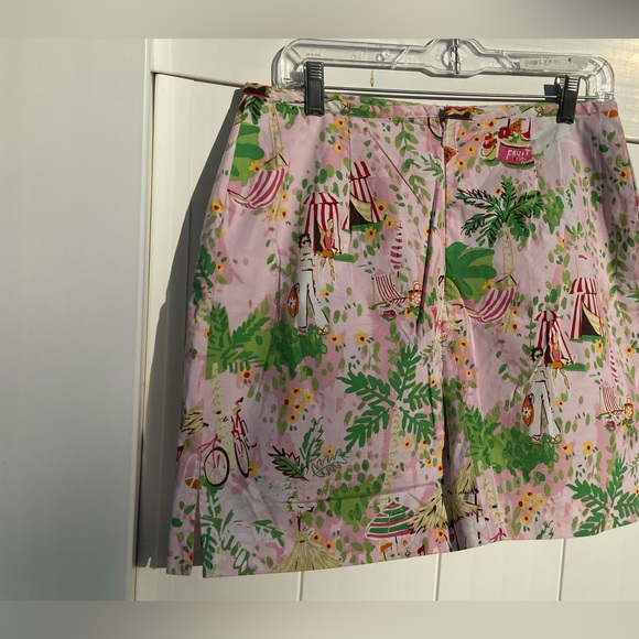 Larry Levine beach 🏖️ print pink/green skort size 12 - Picture 5 of 5